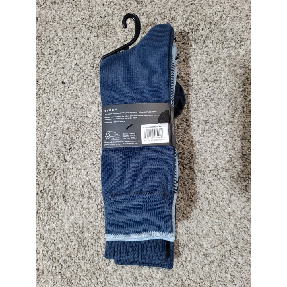 4-Pairs Bonobos Mens Size 6-12 Cotton Crew Blue SocksBusiness Casual Workwear - Picture 4 of 10